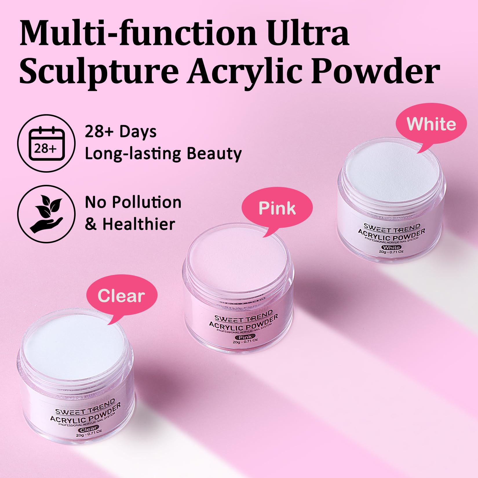 Sweet Trend 60ml acrylic liquid monomer for consistent mixing.