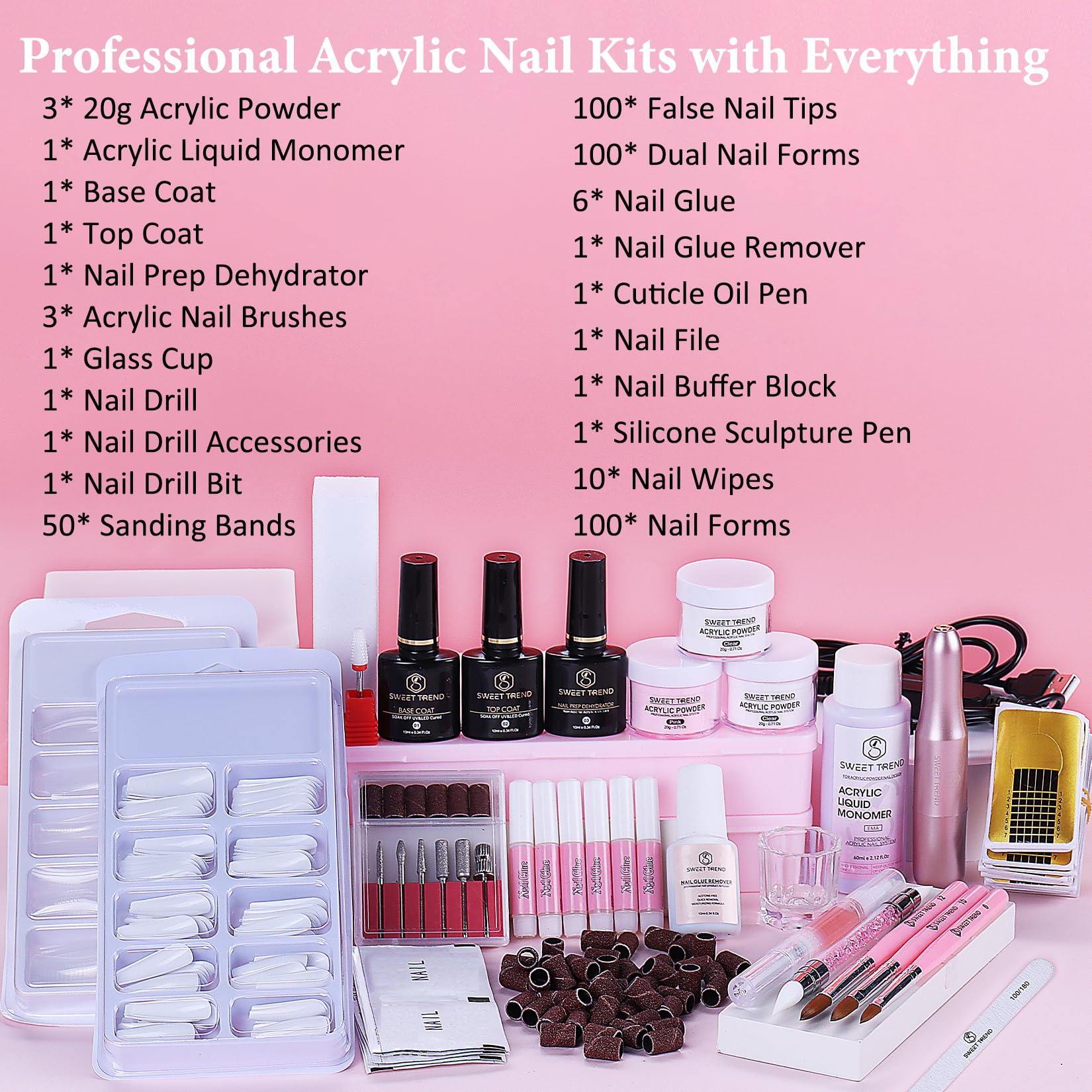 Sweet Trend 20g acrylic powder for smooth color overlays.