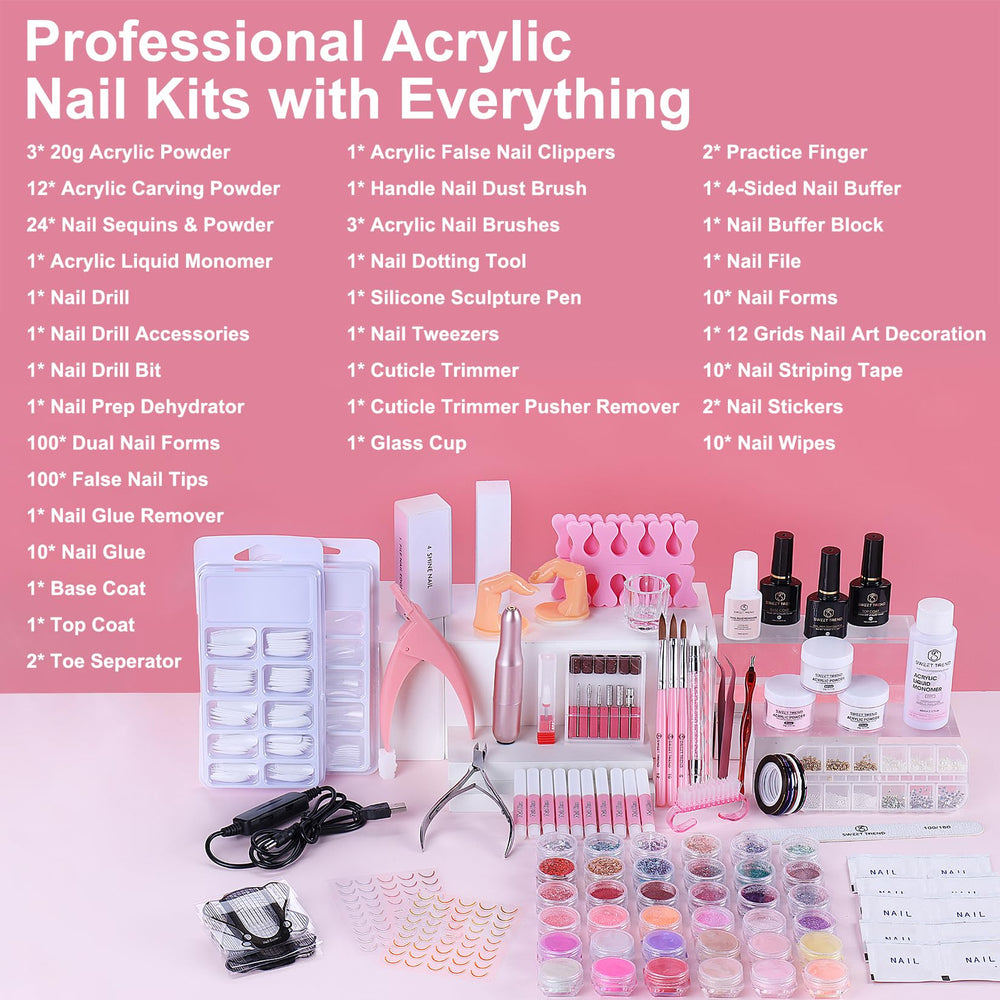 Sweet Trend 20g acrylic powder delivers smooth, creamy coverage for durable extensions.