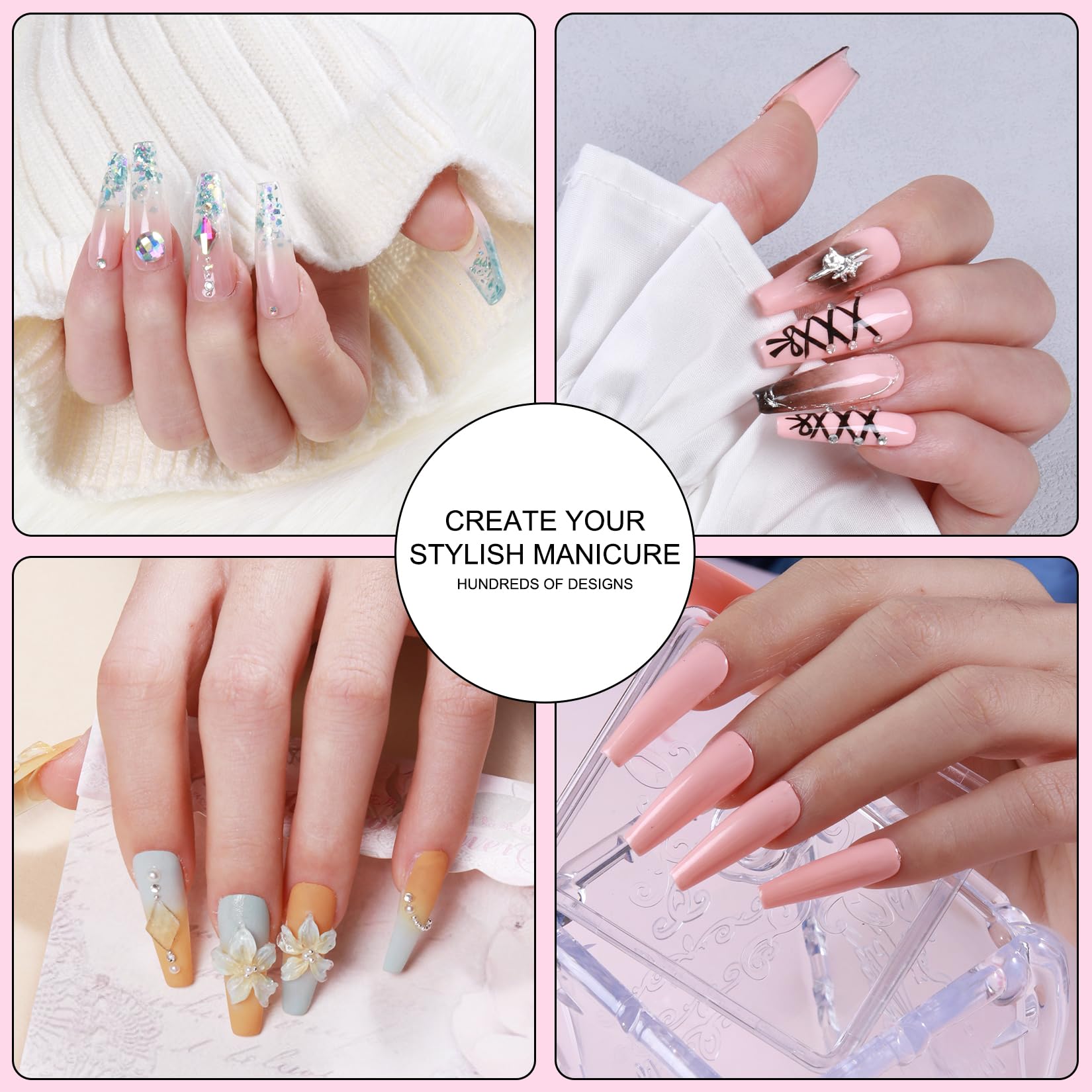 Sweet Trend decoration tools finish with glitter and embellishments for personalized nails.