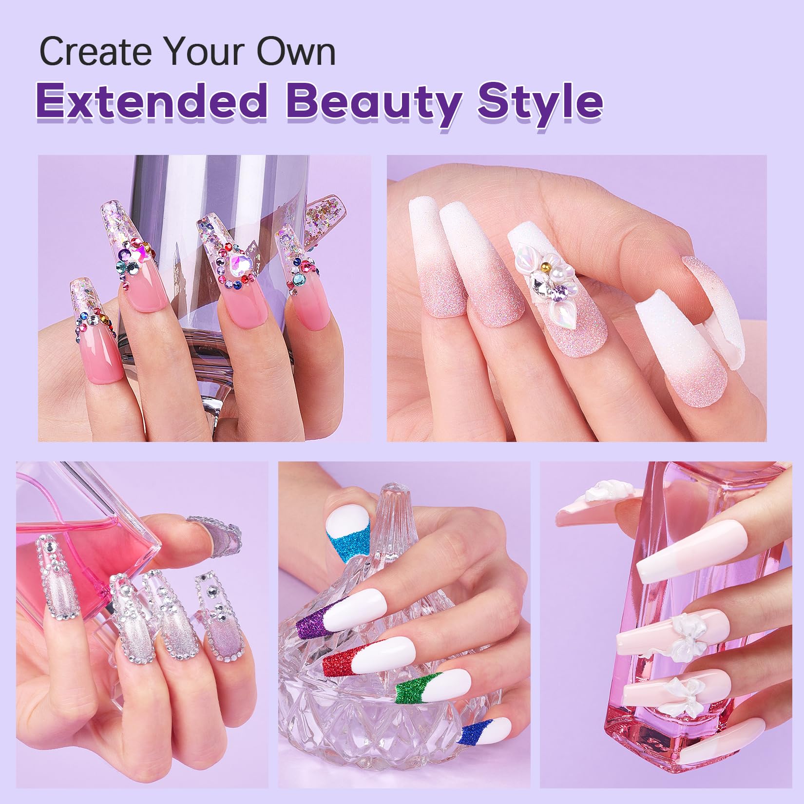 Sweet Trend glitter powder set enabling sparkling nail designs.