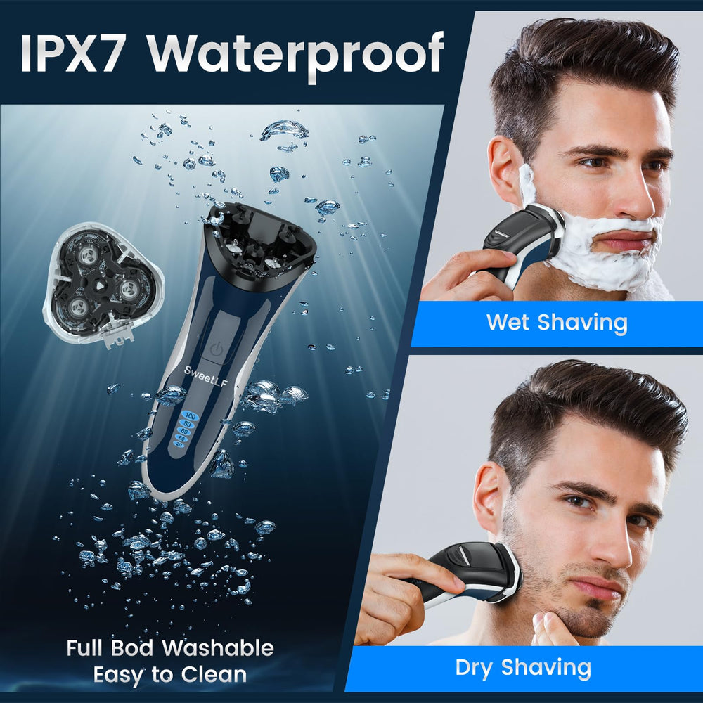 SweetLF electric razor 3D floating heads adapt to contours for a close shave.