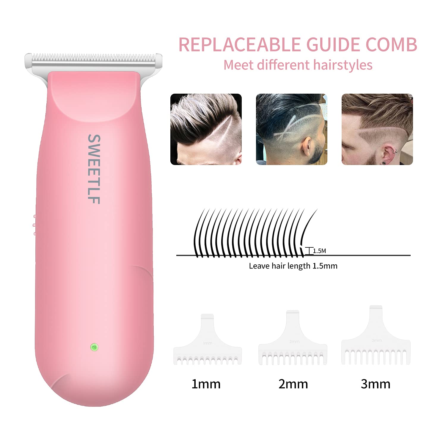 SweetLF hair clippers guide combs 1mm 2mm 3mm in use