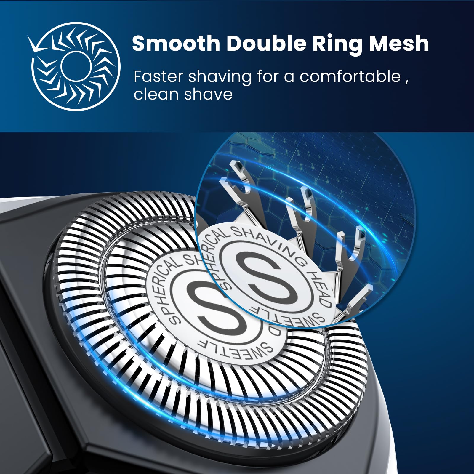 SweetLF razor in wet-dry use with IPX7 waterproof rating in shower.