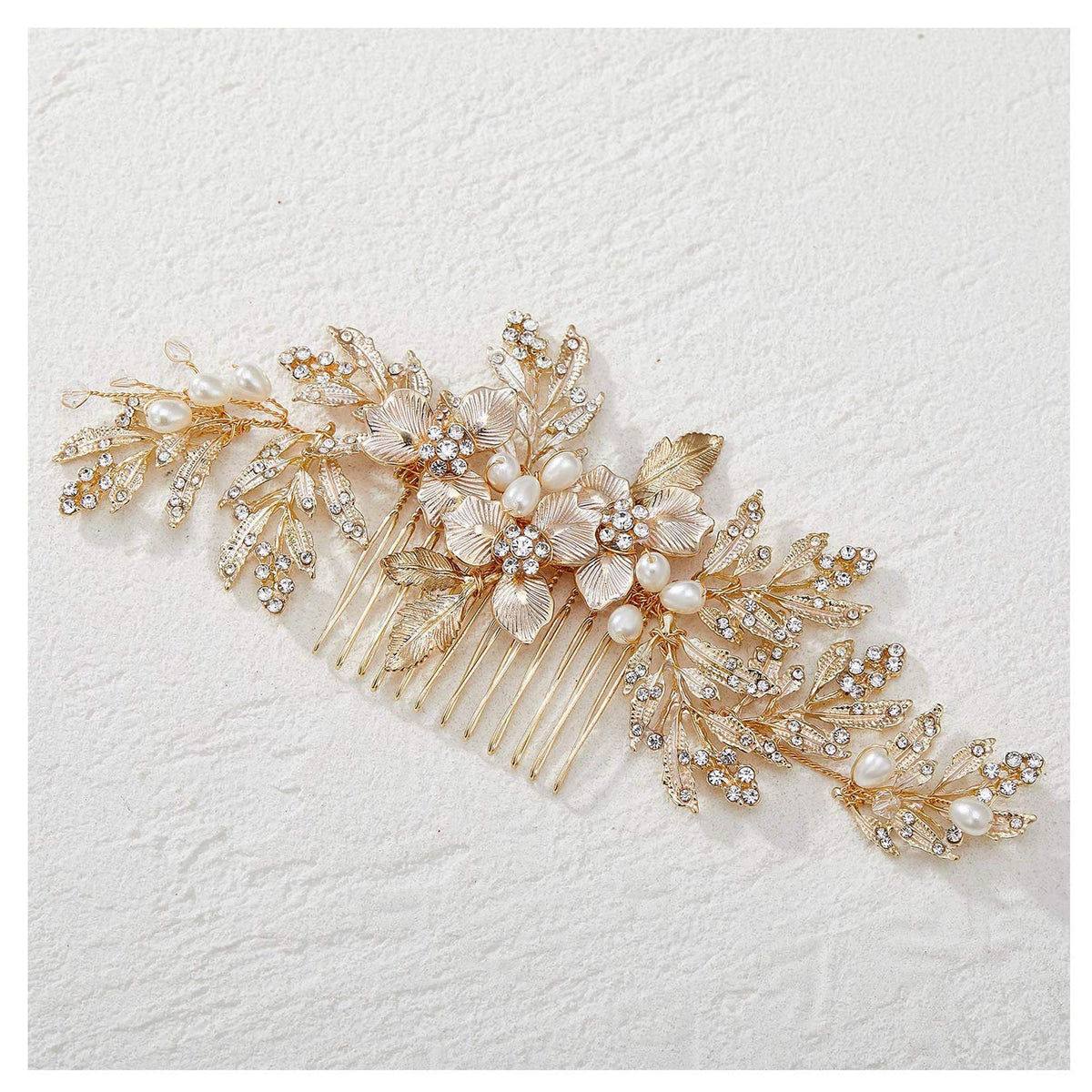 SweetV bridal hair comb with rhinestones adds timeless sparkle for your wedding day