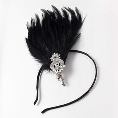 SweetV flapper headpiece crocodile clip secures the feather decoration