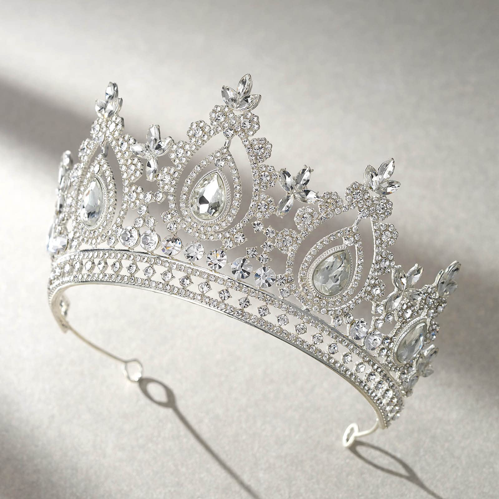 SWEETV Queen Crown bridal hairstyle fit with pin loops