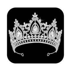 SWEETV Queen Crown crystal detailed closeup for bridal sparkle