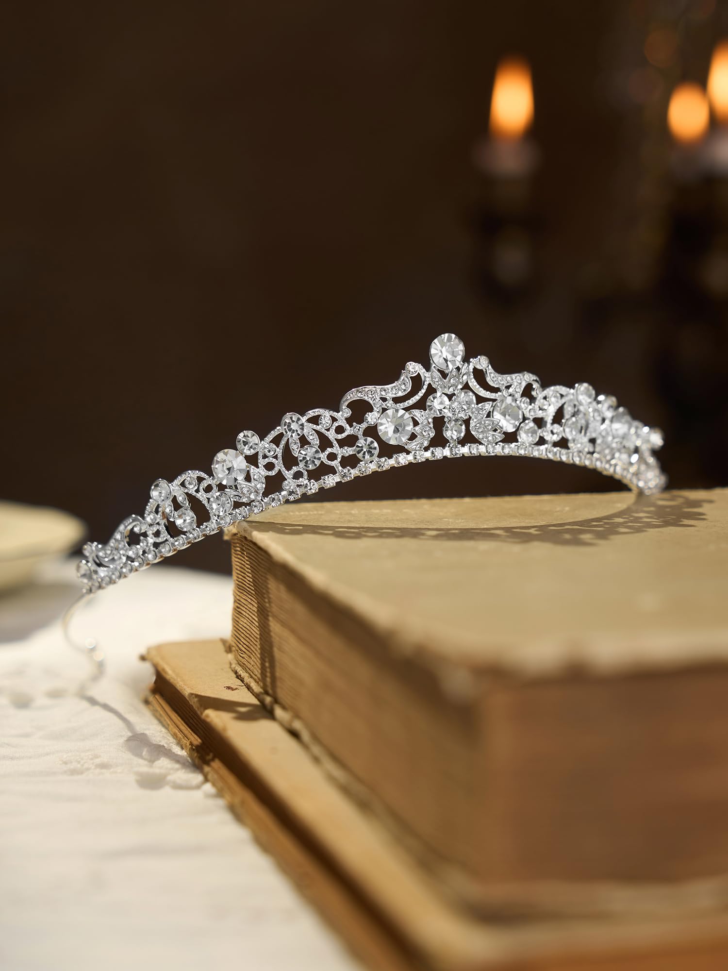 SWEETV tiara headpiece perfect for weddings and events adding sparkle