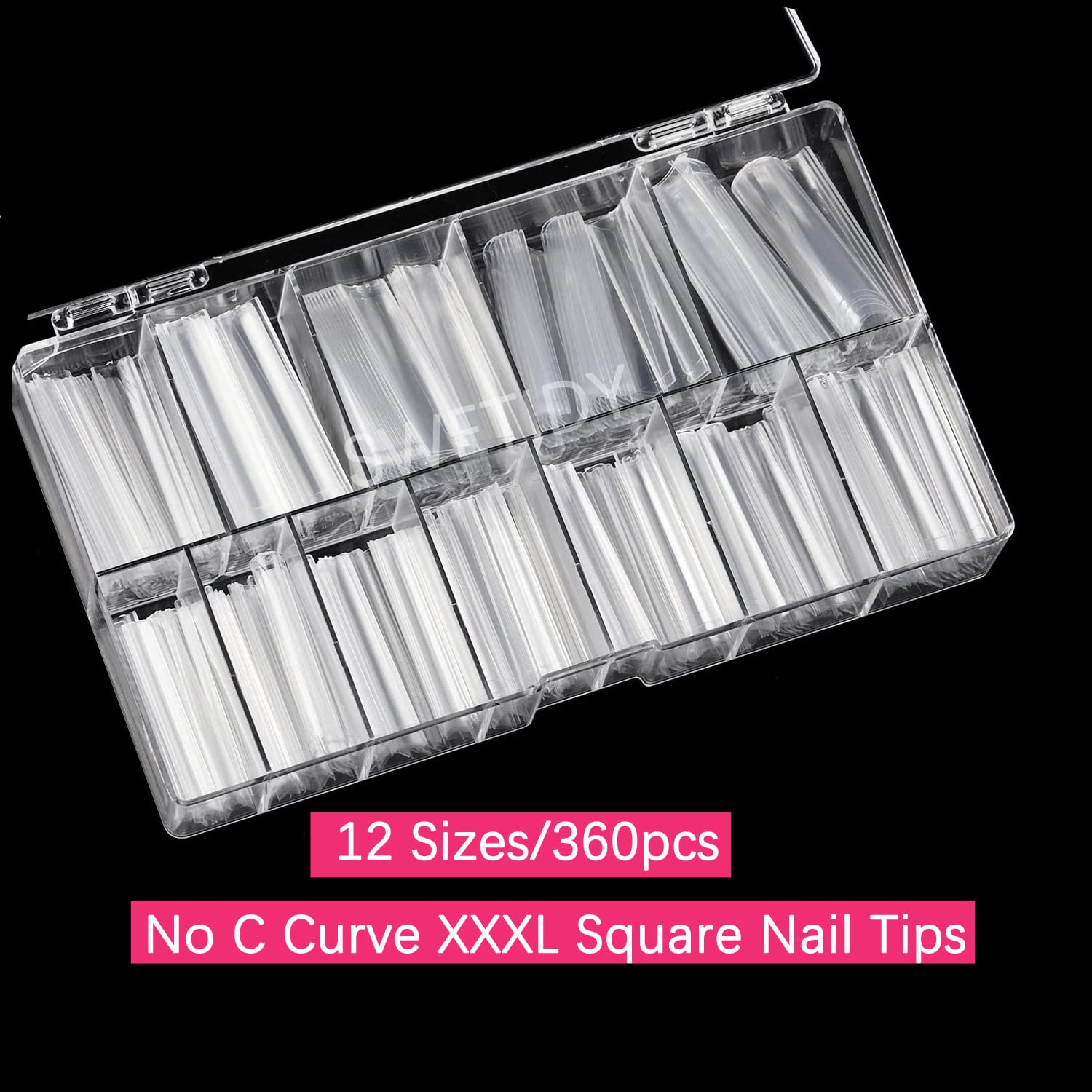 SWETIDY 360pcs clear half-cover tips show durability for acrylic, gel, or press-on use