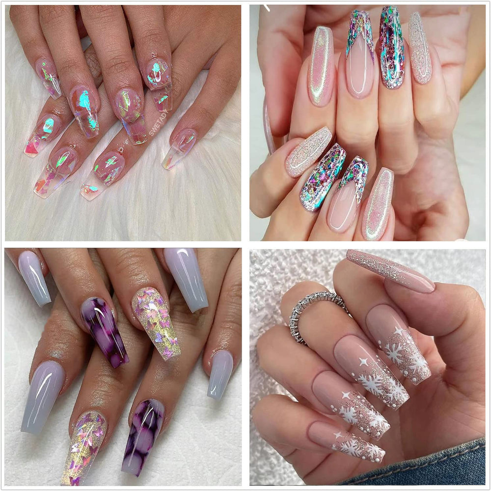 SWETIDY clear coffin nails tips ready to use for professional salons or home art.