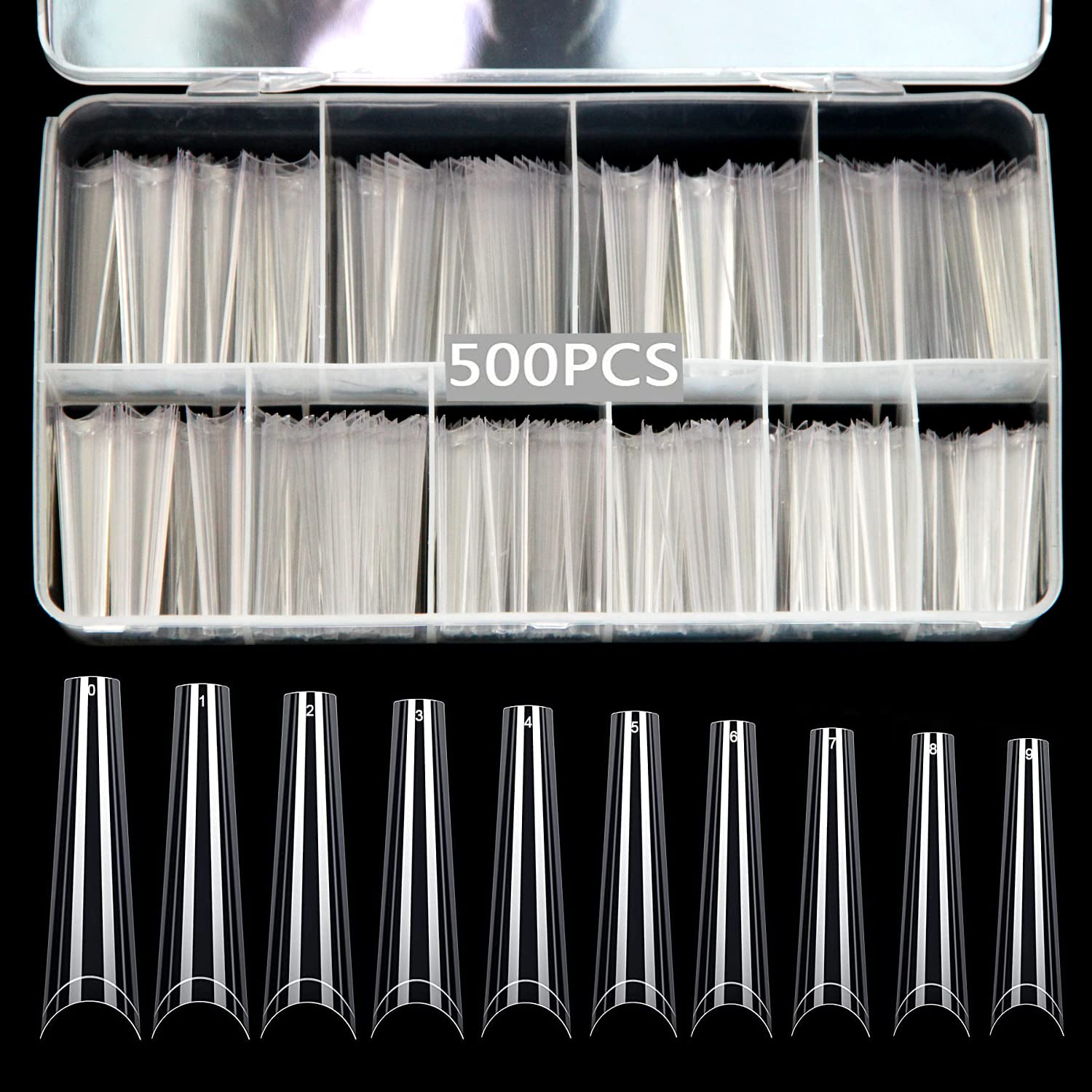 SWETIDY flat-edge coffin tips closeup showing easy adhesion and fit