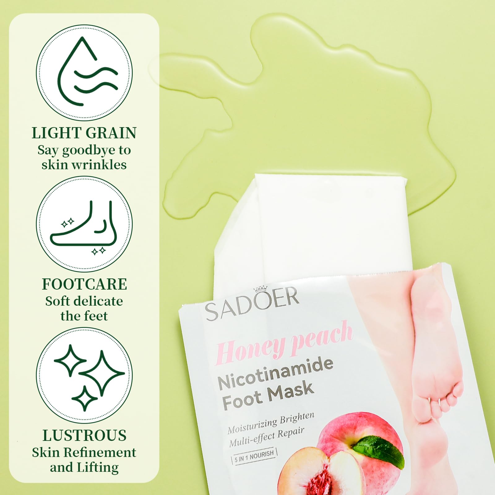 Swiffen foot mask application steps illustrate how to apply for best absorption