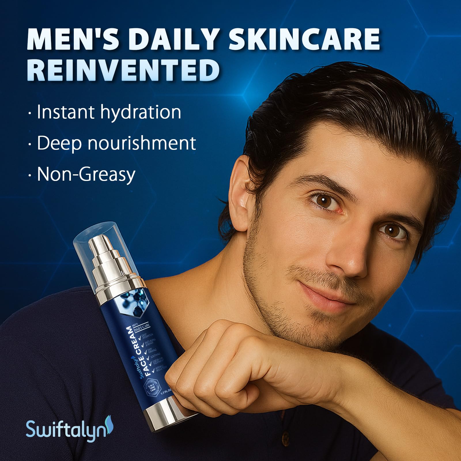 Lifestyle shot of Swiftalyn 6-in-1 in a grooming setup.