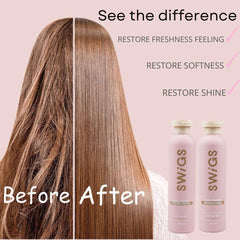 SWIGS wig care set illustrating daily wear routine.