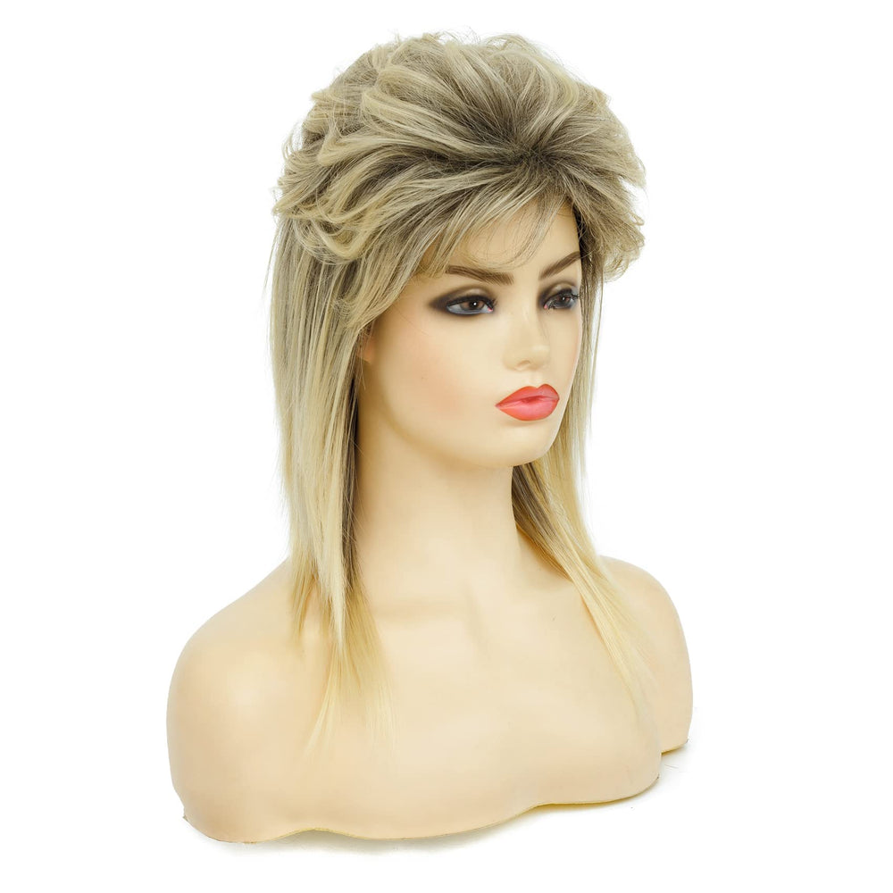 Swiking Mullet Wigs 80s rocker style ideal for cosplay events.