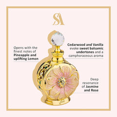 Swiss Arabian Amaali jasmine and rose heart enriches feminine elegance.