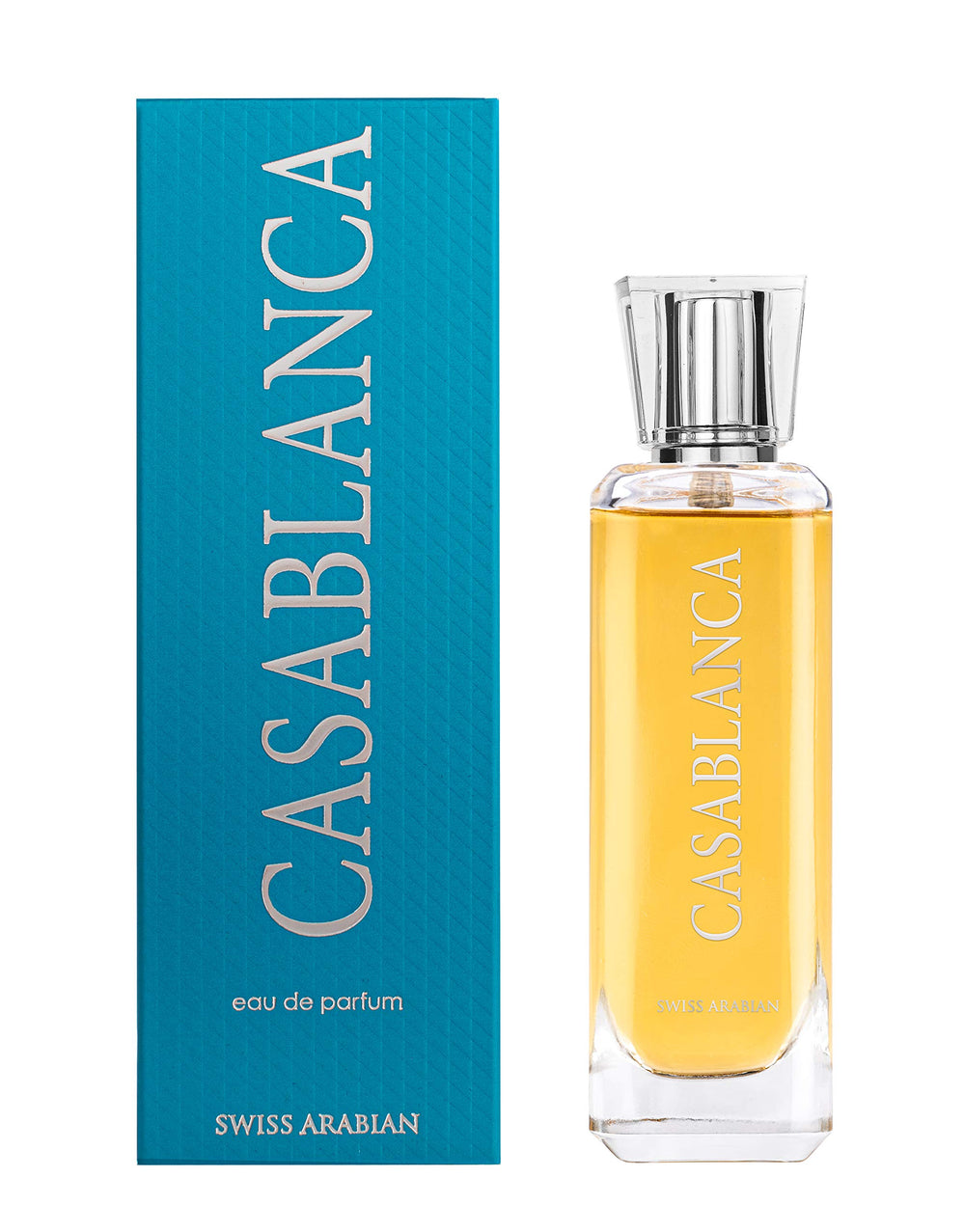 Swiss Arabian Casablanca bottle front view for everyday luxury.