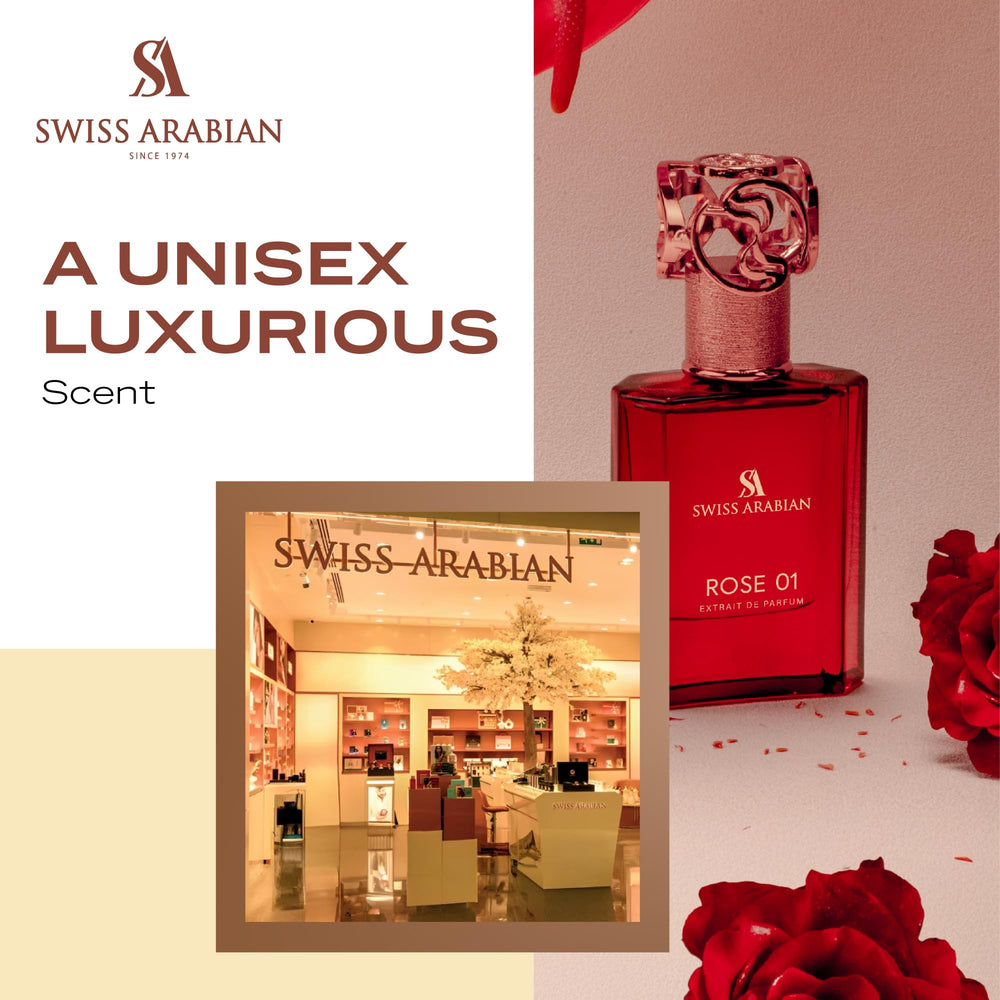 Swiss Arabian Rose 01 fragrance diffusion provides even scent throughout the day.