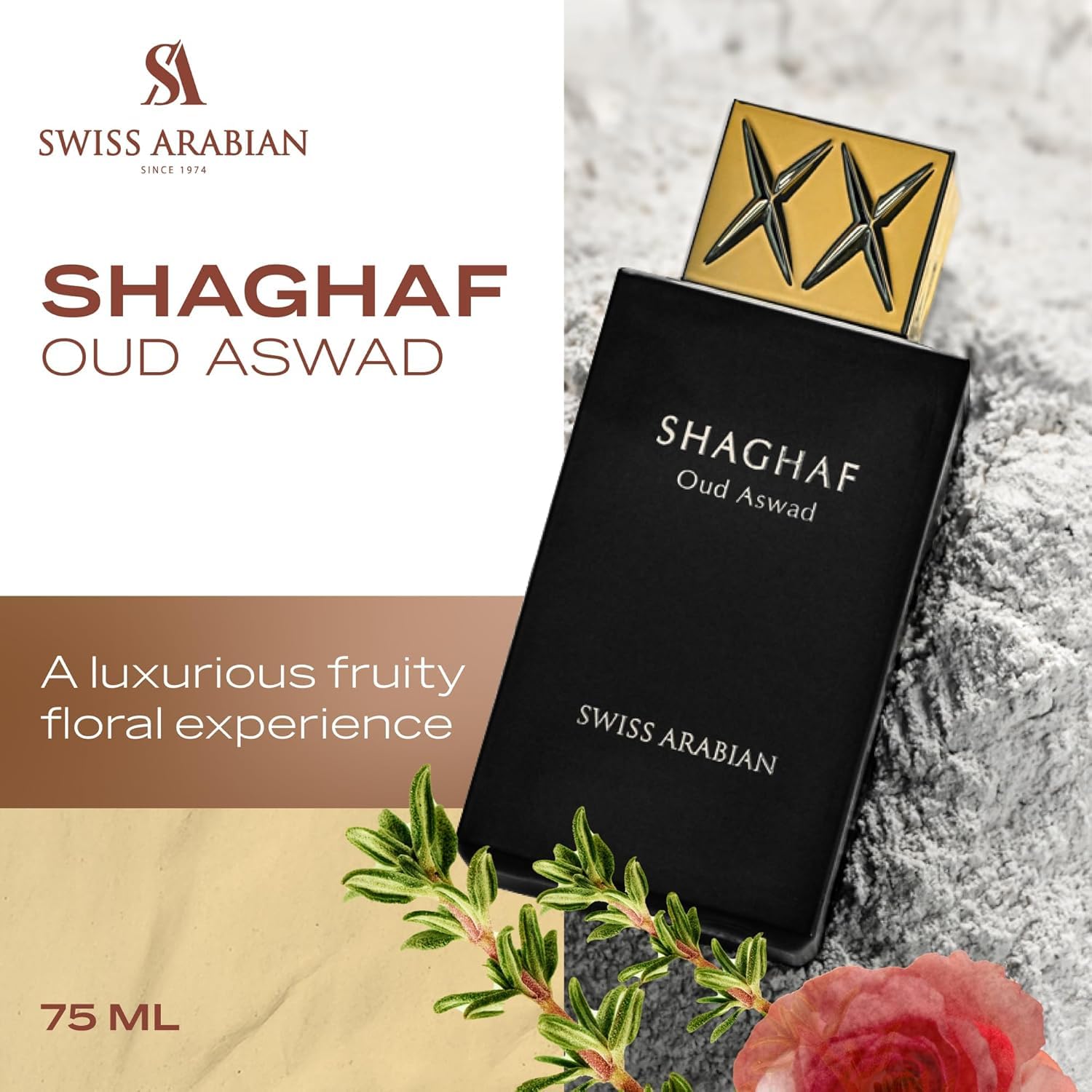 Shaghaf Oud Aswad cap close-up showcasing elegant luxury bottle detail for collectors.