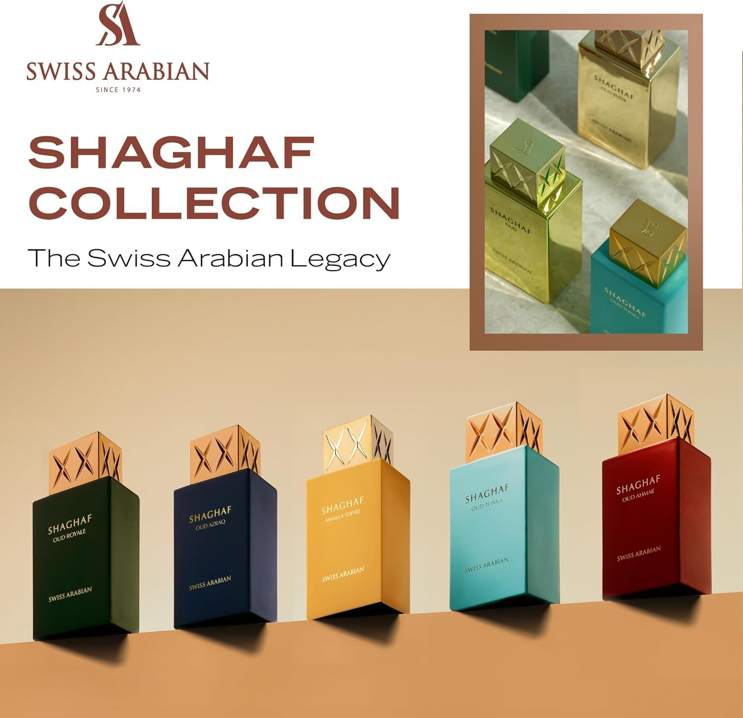 Shaghaf Oud Aswad packaging evokes gifting luxury and Arabian craftsmanship.