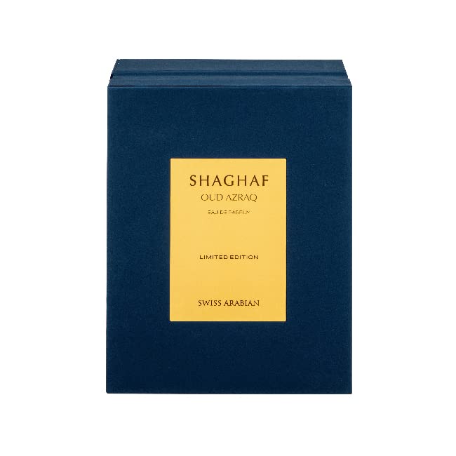 Swiss Arabian Shaghaf Oud Azraq velvet background evokes evening elegance