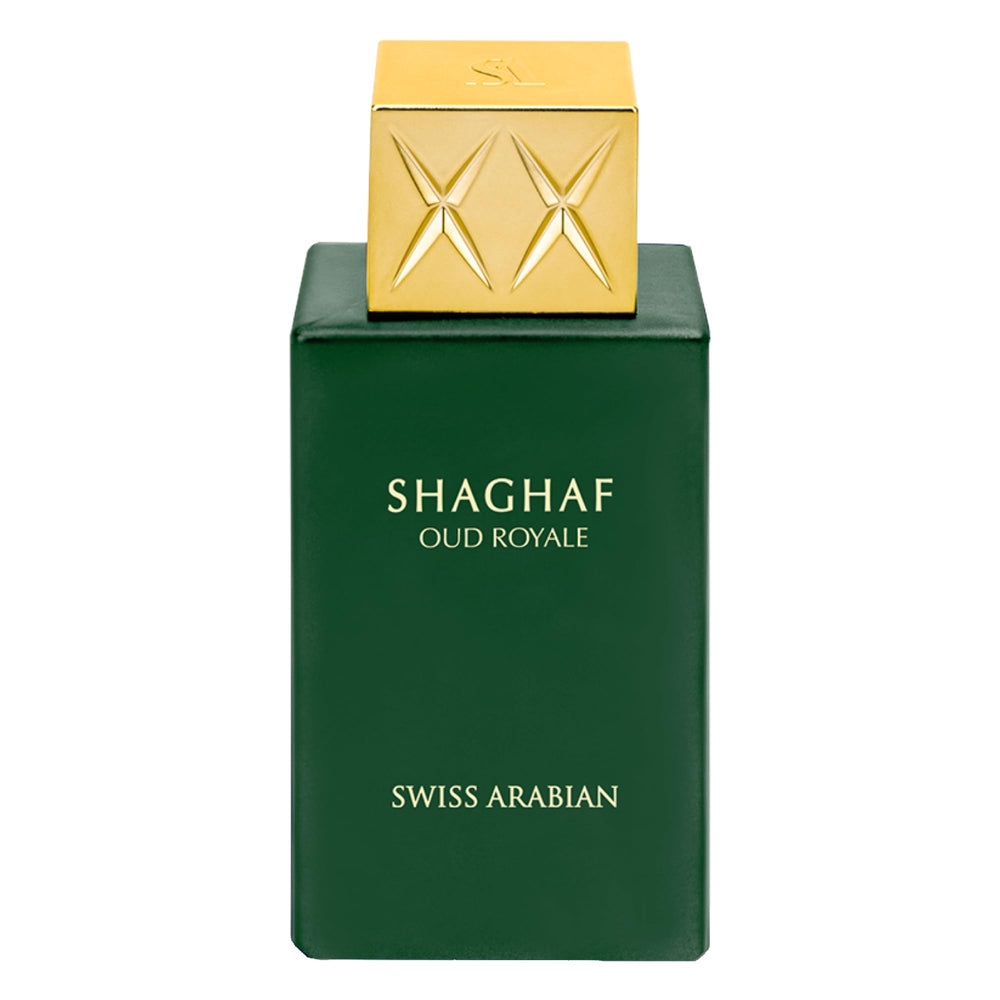 Swiss Arabian Shaghaf Oud Royale bottle front shows versatile daily scent for refined evenings
