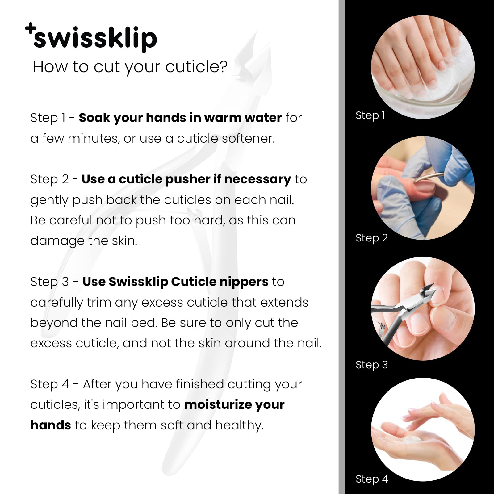 Swissklip luxury nail care nippers texture close-up.