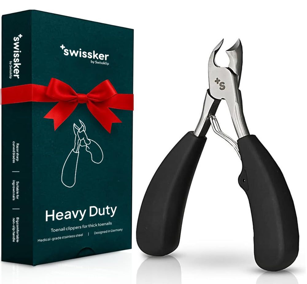 Swissklip toenail clippers with an ergonomic handle for easy grip and control.