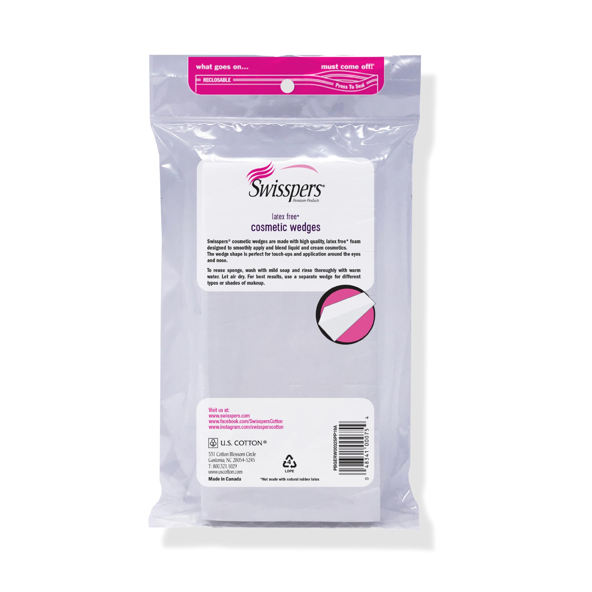 Swisspers Premium Cosmetic Wedges washable and reusable for long-lasting use