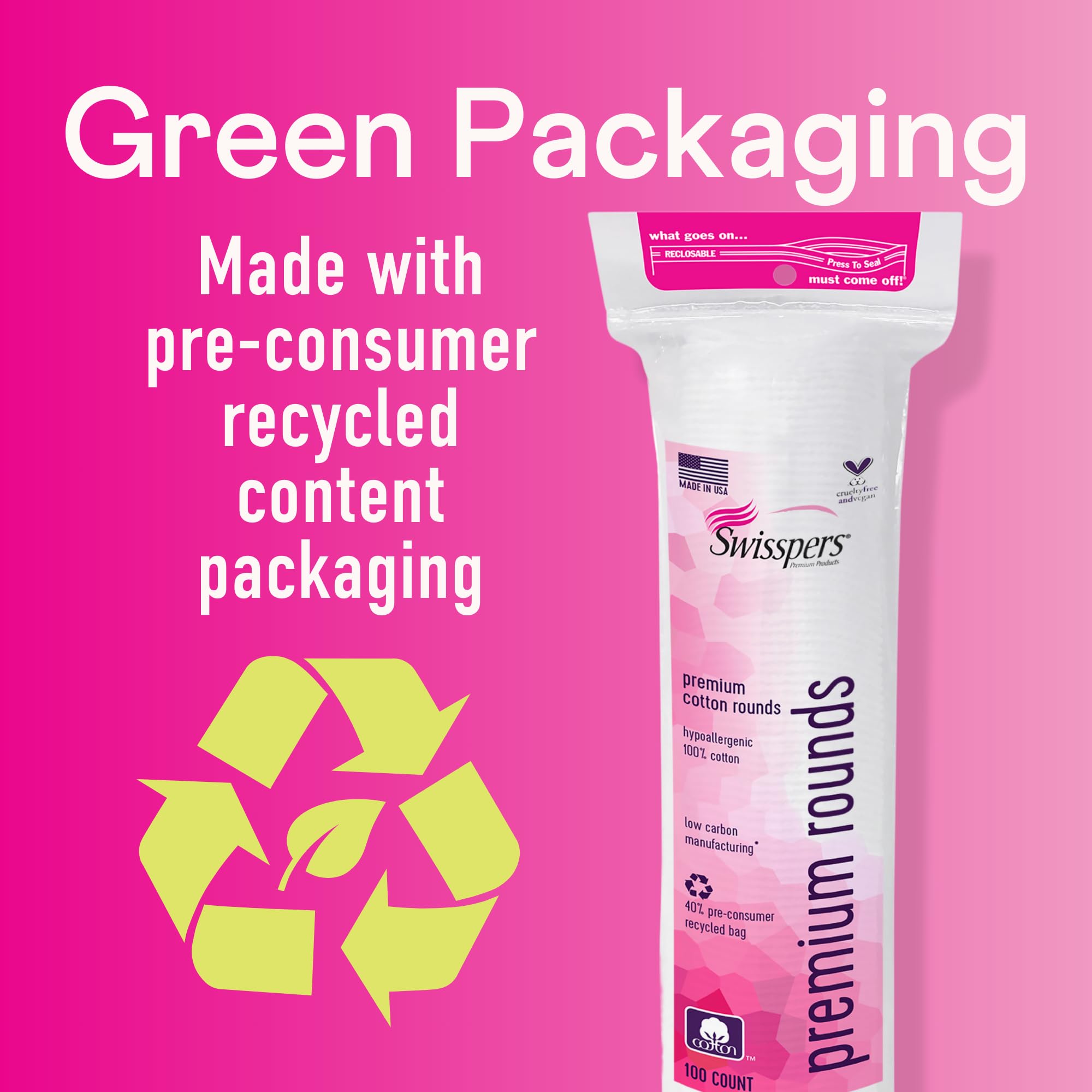 Swisspers rounds vegan cruelty-free option for clean beauty