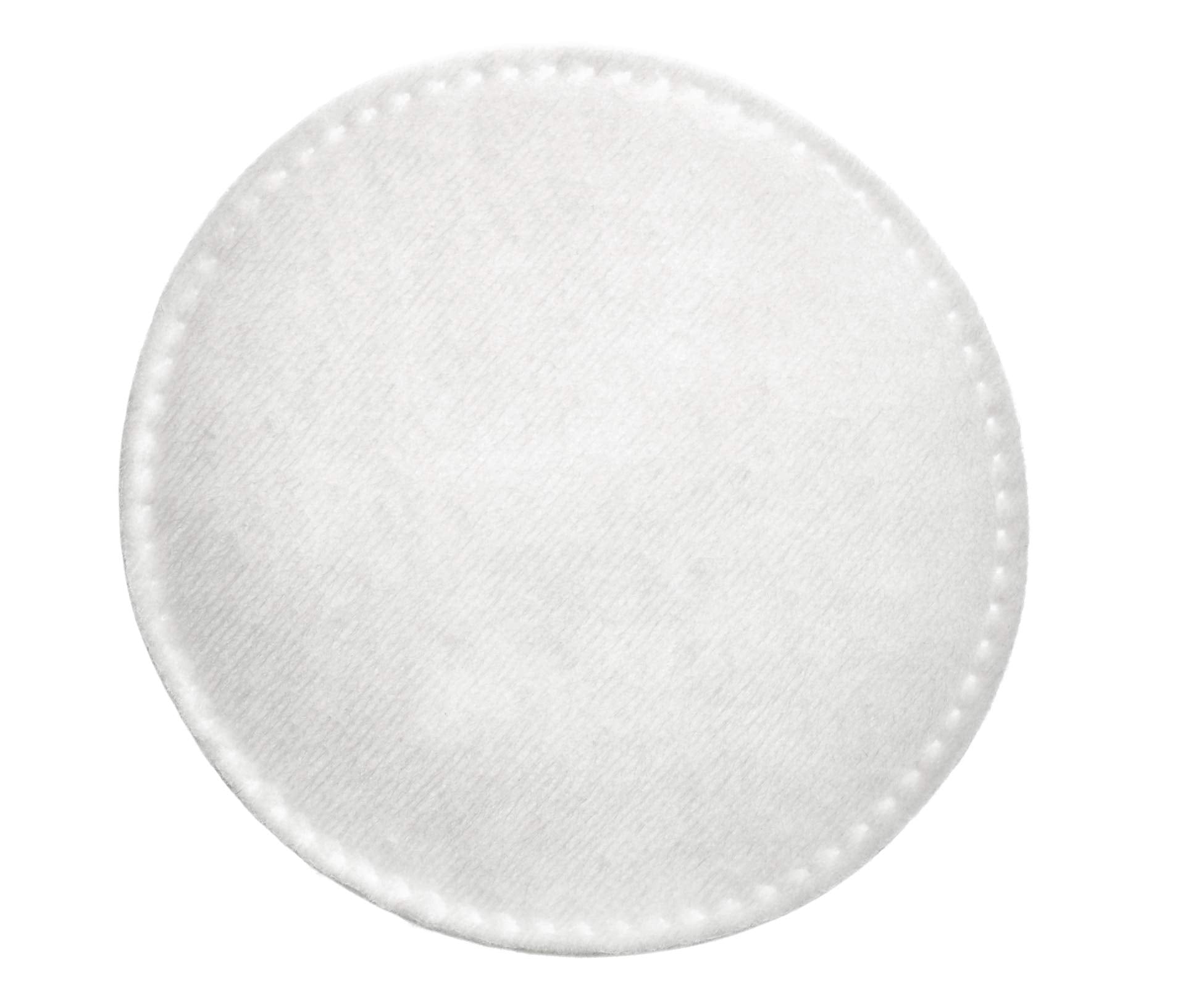 Swisspers Premium Cotton Rounds stitched-edge detail highlighting durability and lint-free design.