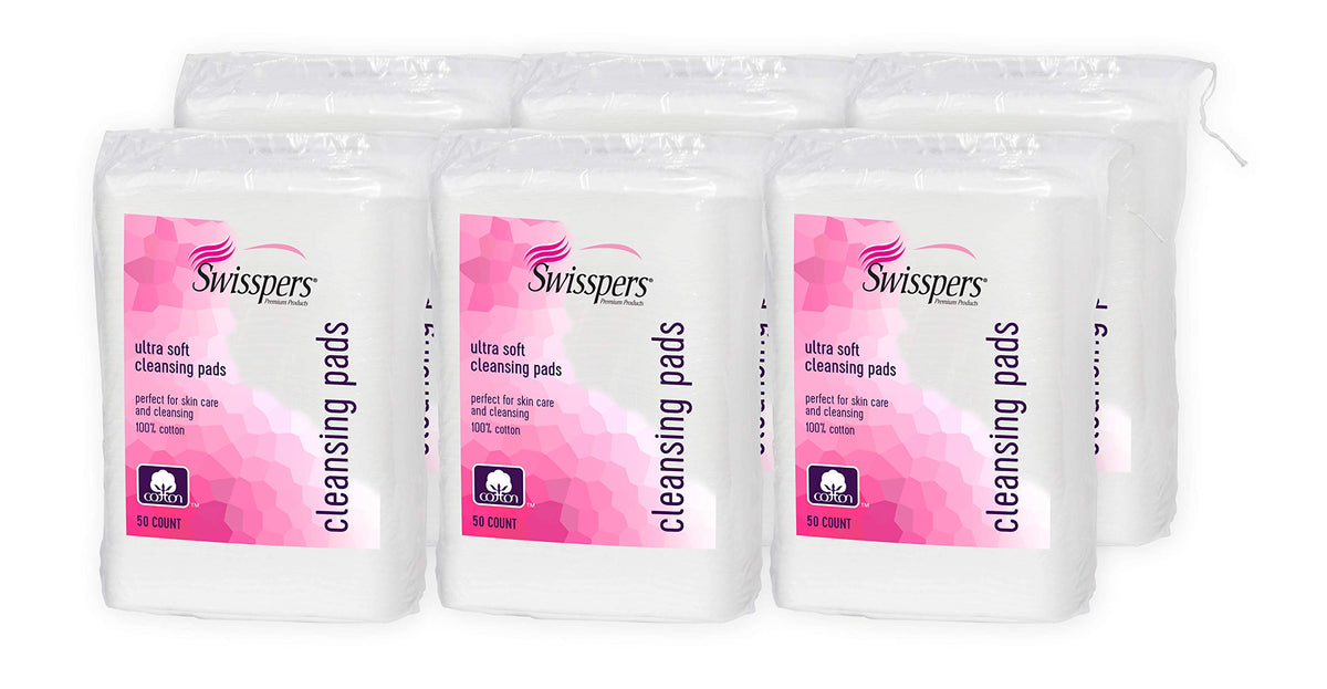 Swisspers Premium Facial Cleansing Pad large pads provide broad coverage for cleansing.
