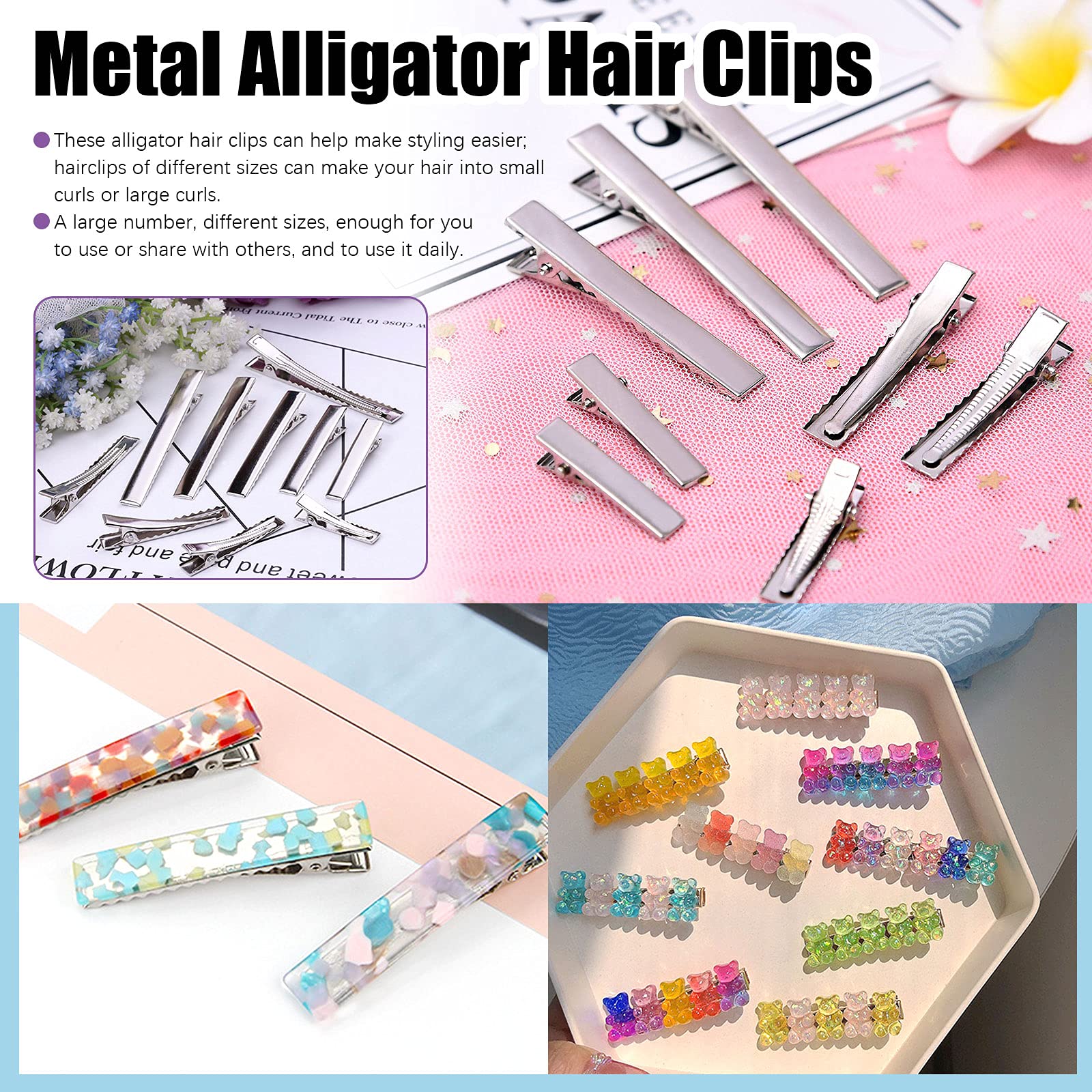Swpeet flat-top single prong clips for neat hair separation