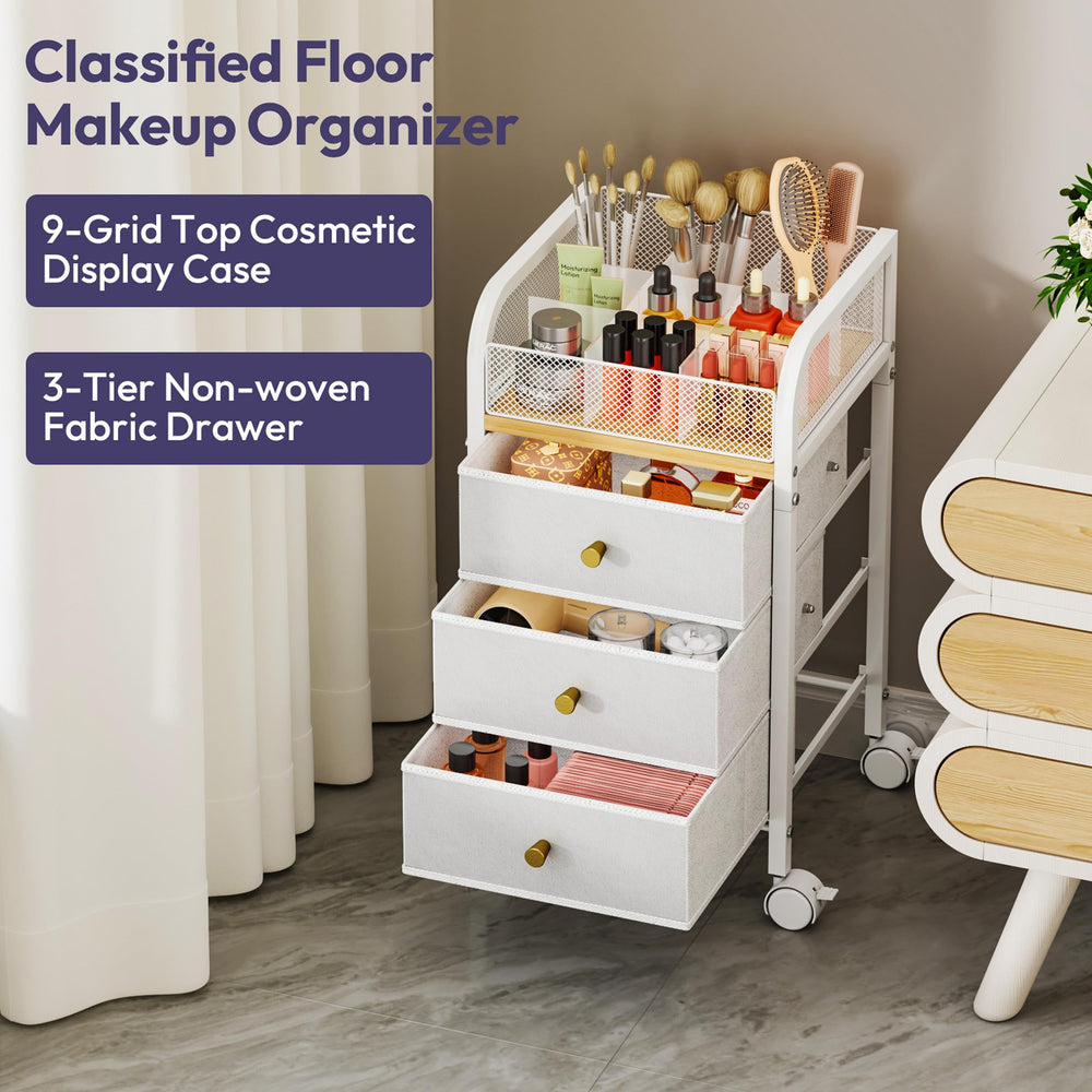 SWTYMIKI rolling cart vertical storage saves floor space in small rooms