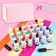 SXC 24-color palette swatches show diverse shades for swirl and liner designs