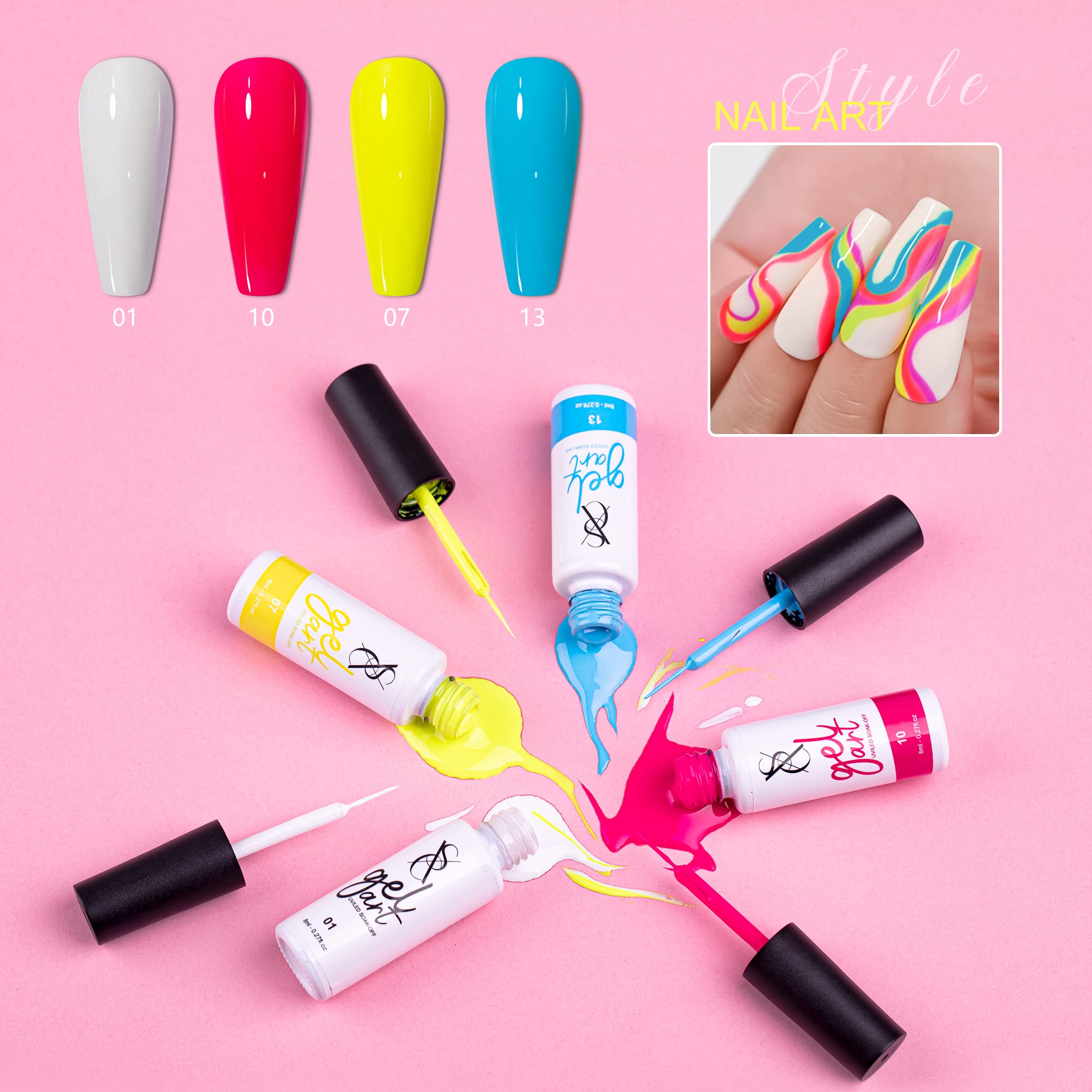 SXC LED-curing gel liners under a nail lamp show quick 60–90 second cure