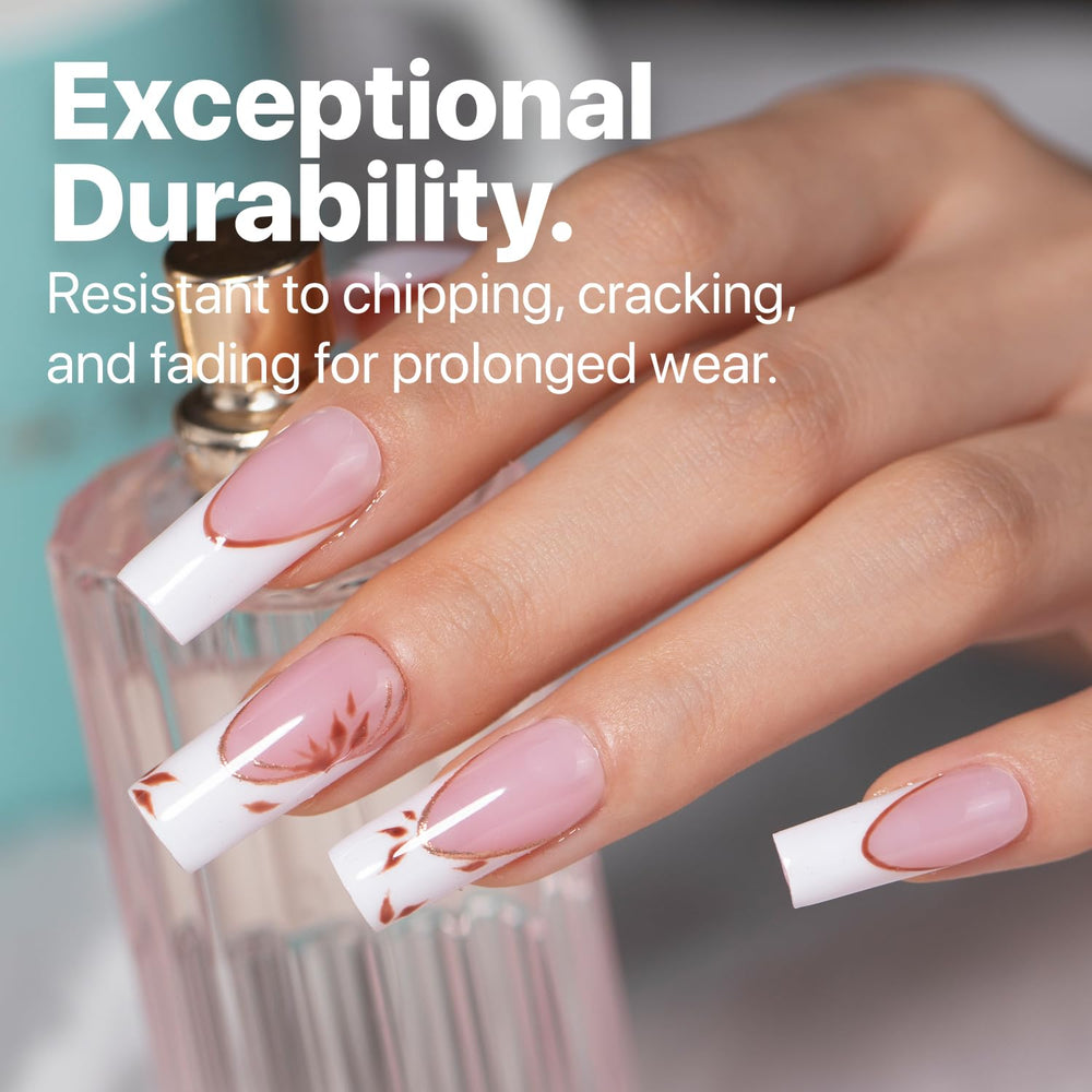 SXC French tip design closeup in pink, showcasing timeless elegance