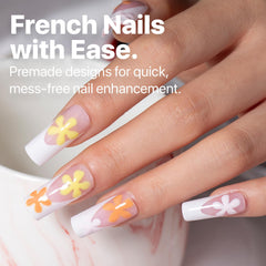 SXC press-on nails application closeup demonstrates easy DIY fit and secure wear