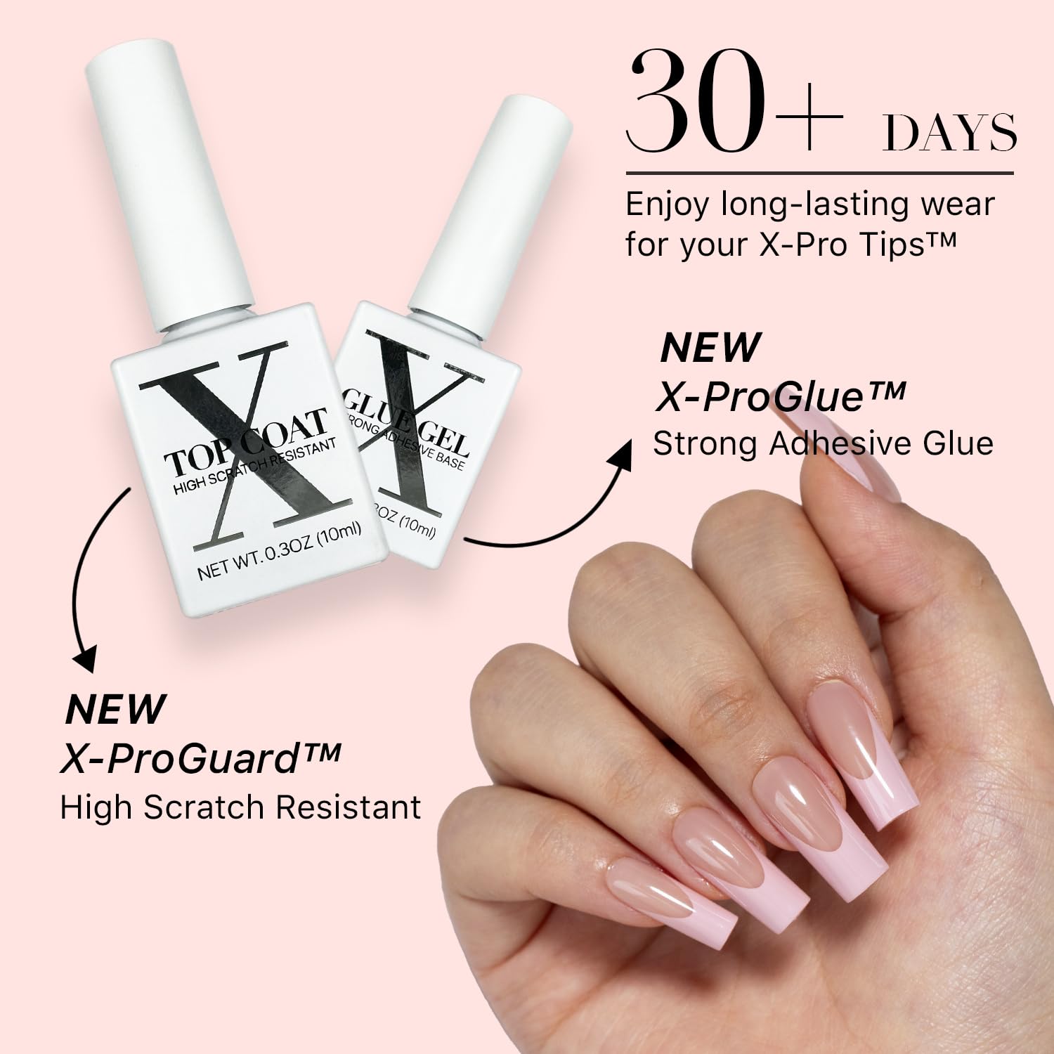 Model wearing SXC ST117KIT nails for natural look and comfortable wear.