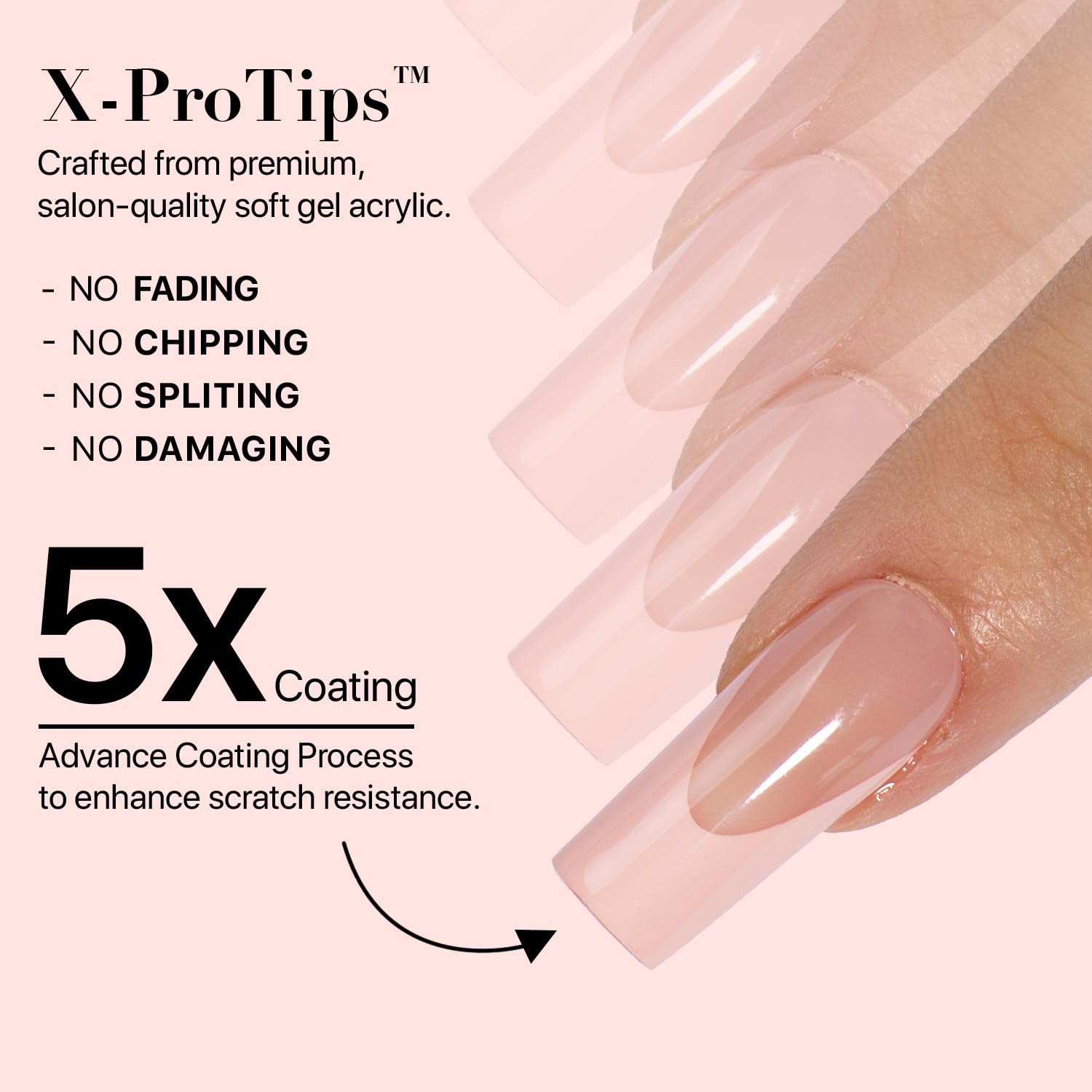 Durable, chip-resistant finish on SXC ST117KIT nails withstands daily wear.