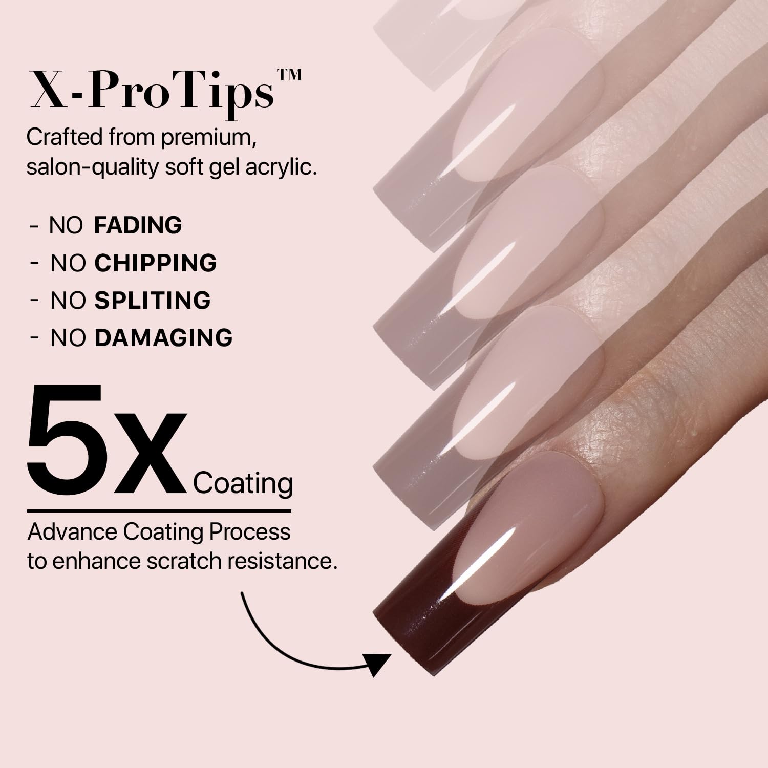 SXC French tip detail close-up with crisp red edge