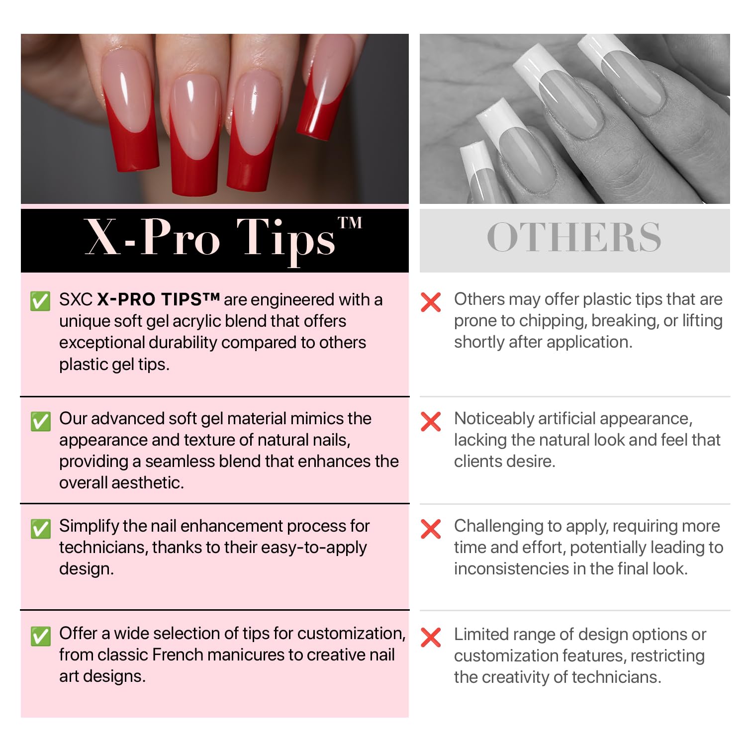 SXC Nails on hand showing natural look and comfortable wear