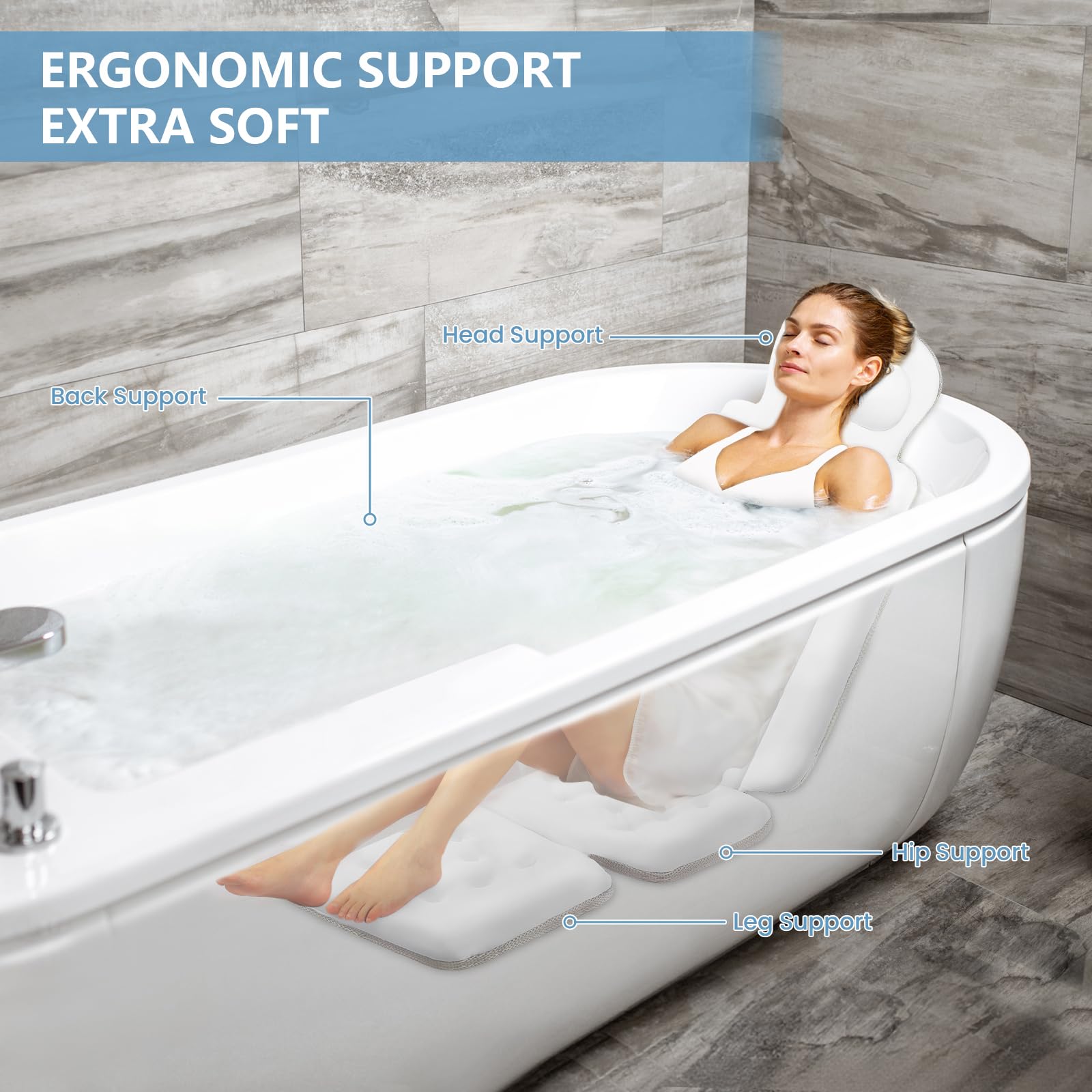sxiiro 2inch-thick ergonomic contour softly supports shoulders and back