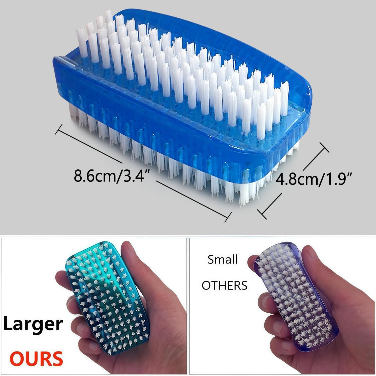 Sxmqhy nail brush narrow-side stiff bristles remove under-nail dirt