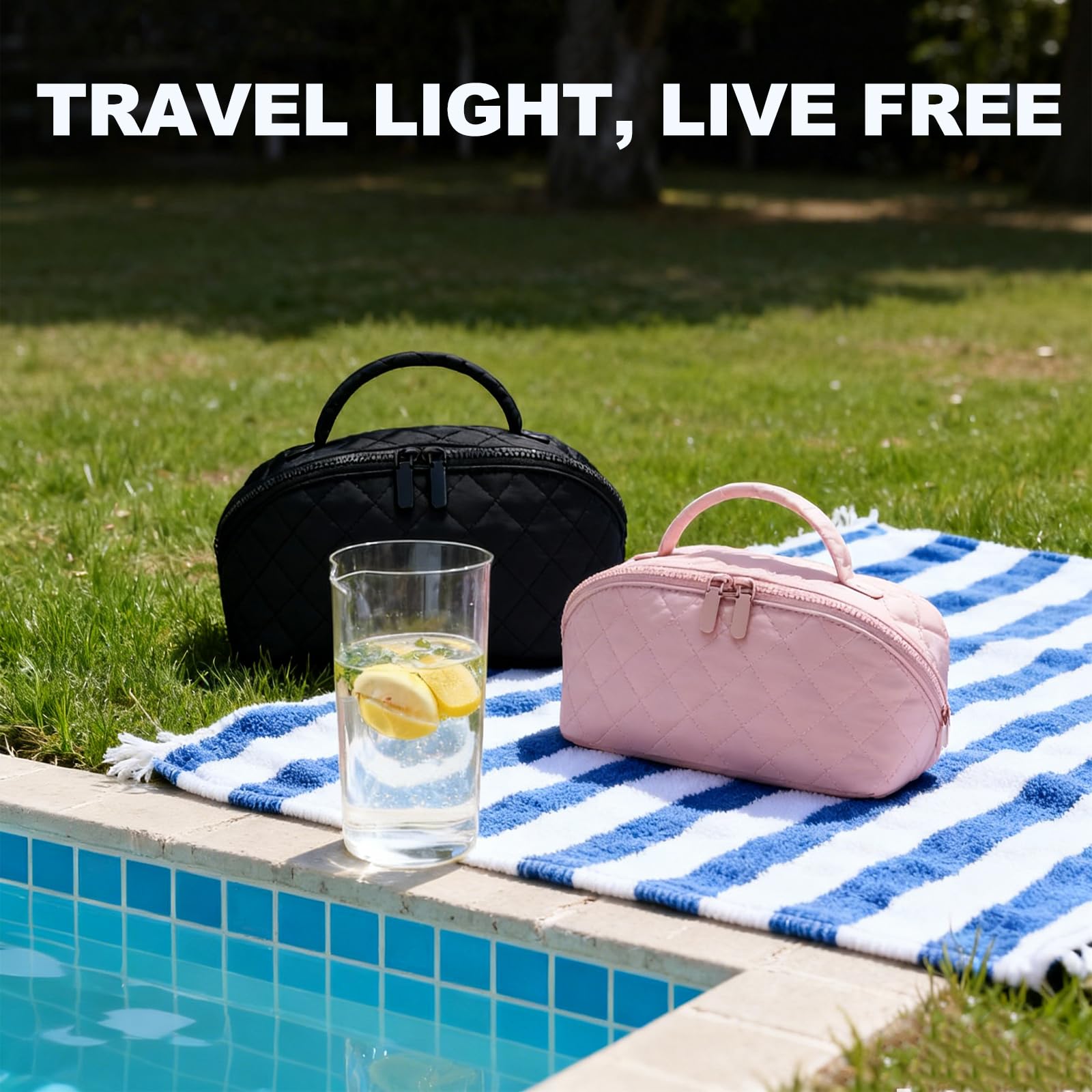SXS LACONIC makeup bag compartments keep cosmetics separate for efficient packing.