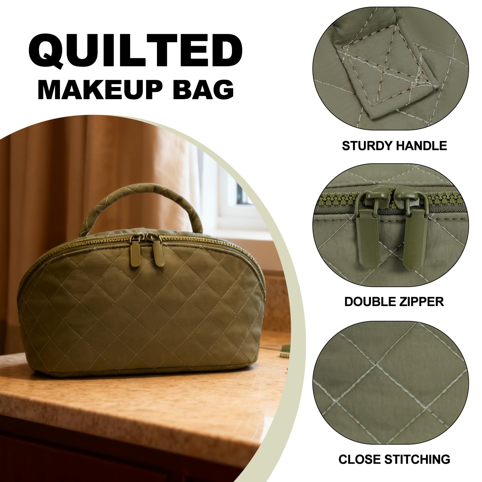 SXS LACONIC makeup bag uses durable fabric that resists daily wear.