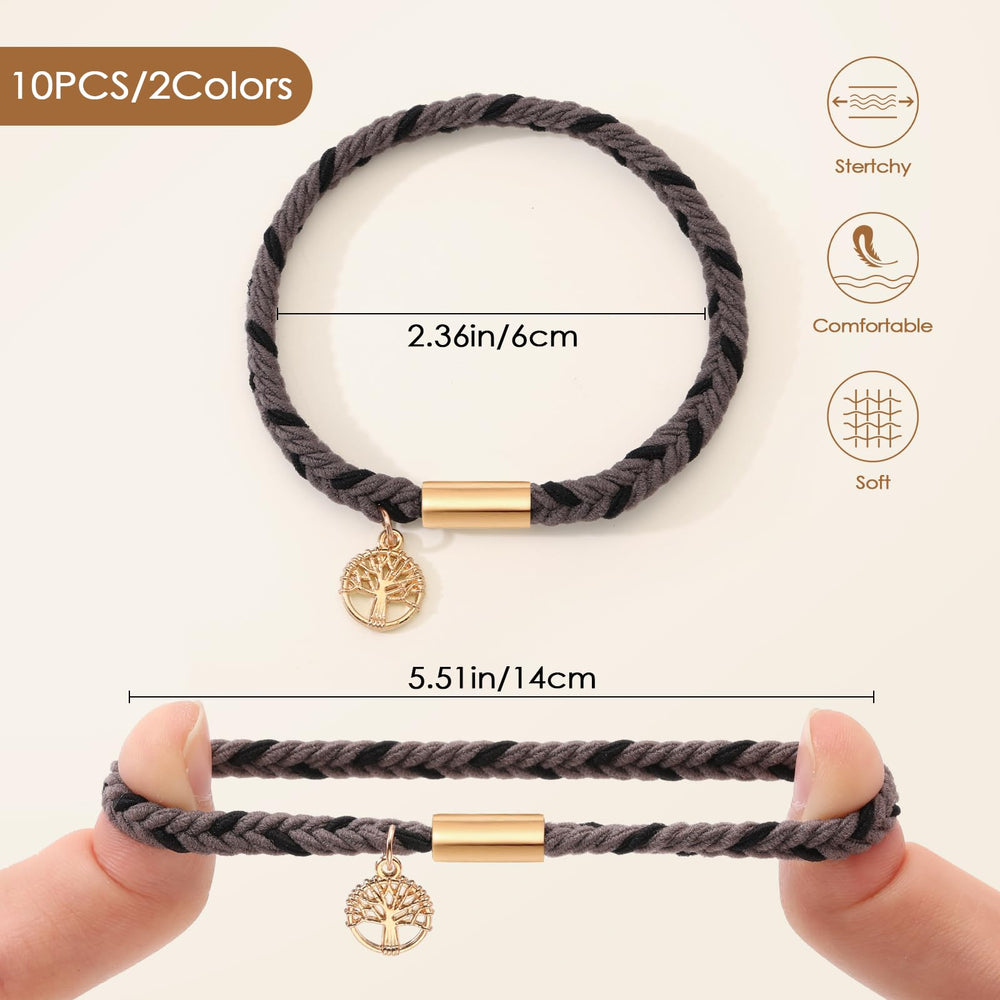 SYGY boho hair ties style 2 worn as bracelet for versatile day-to-night style