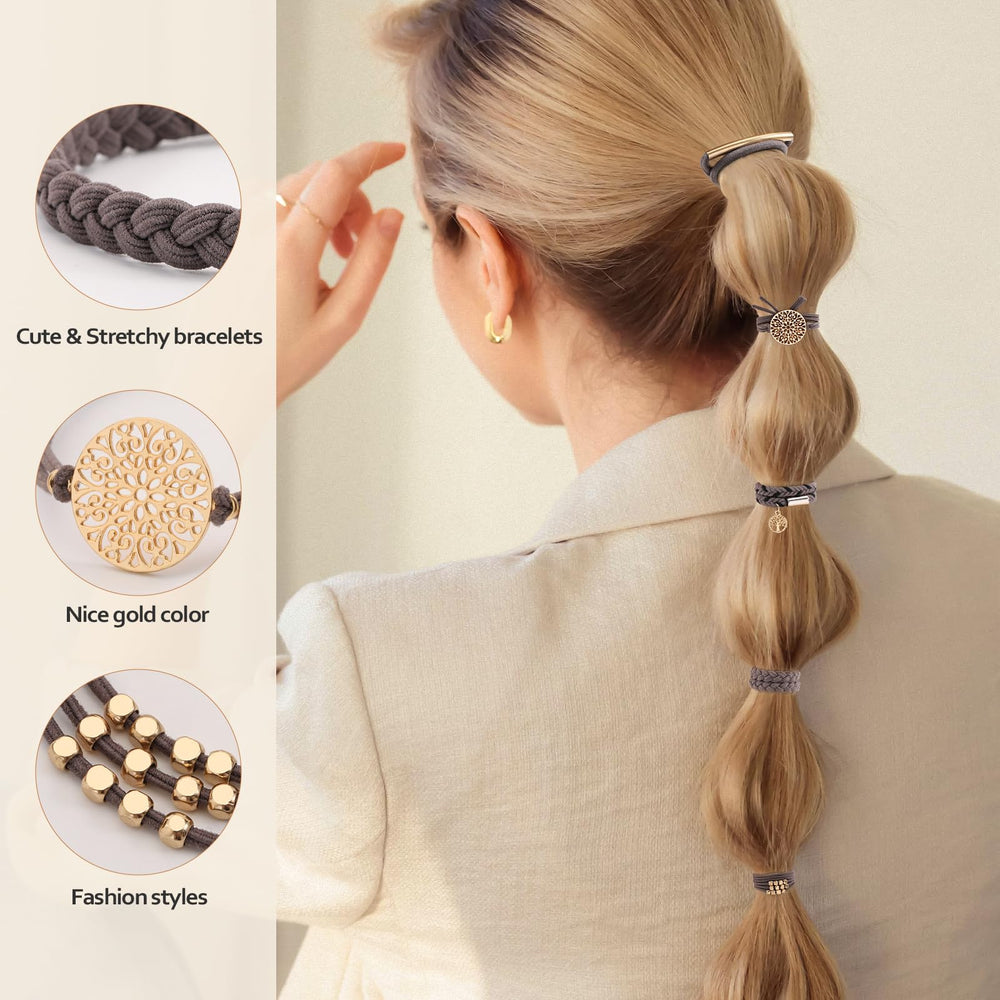 SYGY boho hair ties style 4 two-color mix adds subtle accent to outfits