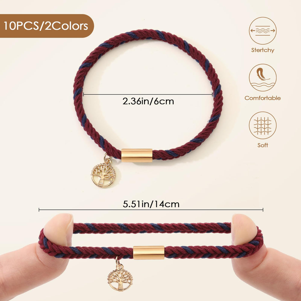 SYGY boho hair ties braided style shot on wrist, versatile for work or party